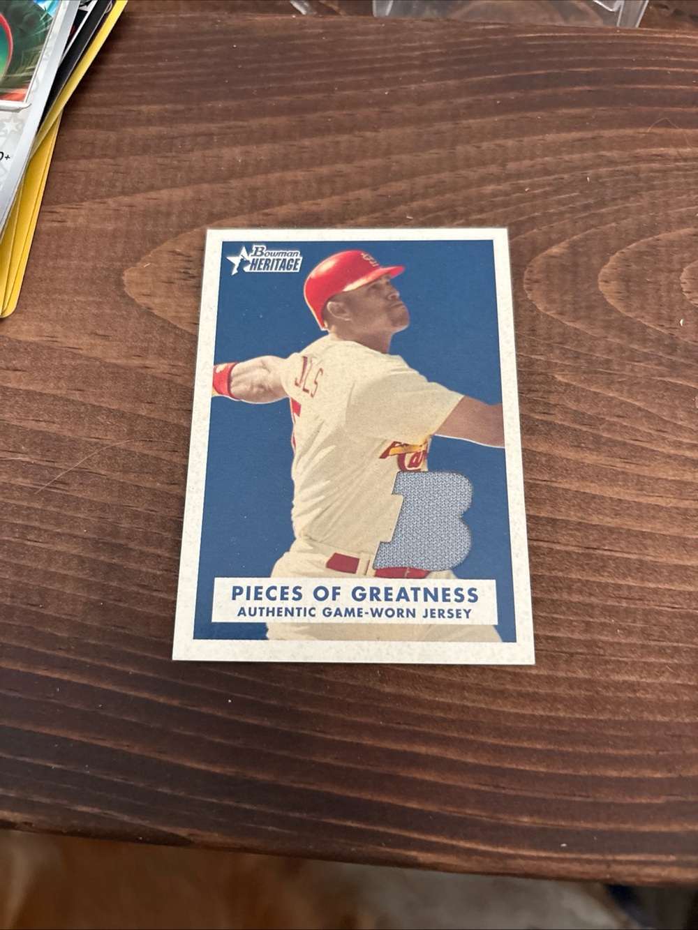 2006 Bowman Heritage Pieces of Greatness “ALBERT PUJOLS” Game Used Jersey Cards - Picture 3 of 3